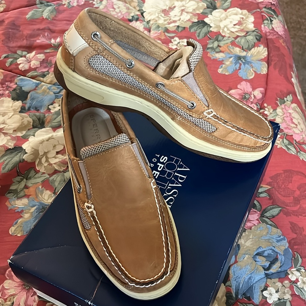 Men's Sperry Top-Sider Billfish Slip-on Tan / Beige Leather Shoe